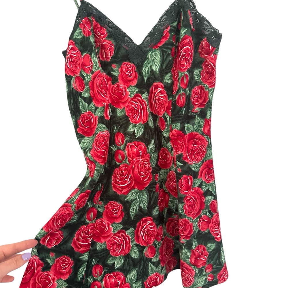 🌹Victoria’s Secret Gold Label Vintage 90’s Rose Satin Slip Mini Dress Small - Picture 4 of 6